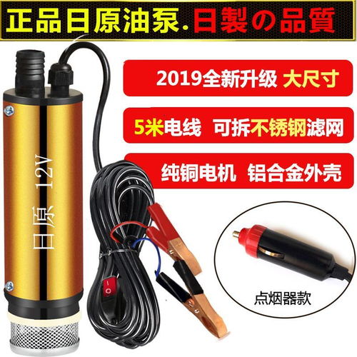 日原抽油泵柴油12v電動小型自吸泵24伏點(diǎn)煙器加油槍抽油機(jī)抽水泵